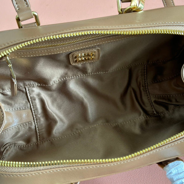 ARCADIE MATELASSÉ BAG 27 IN SEPIA BROWN CALFSKIN GOLD HARDWARE