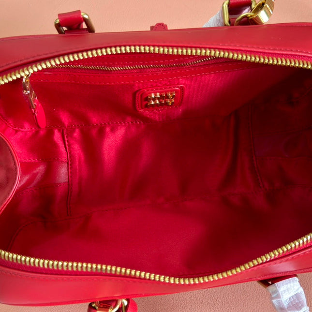 ARCADIE MATELASSÉ BAG 27 IN CERISE RED CALFSKIN GOLD HARDWARE