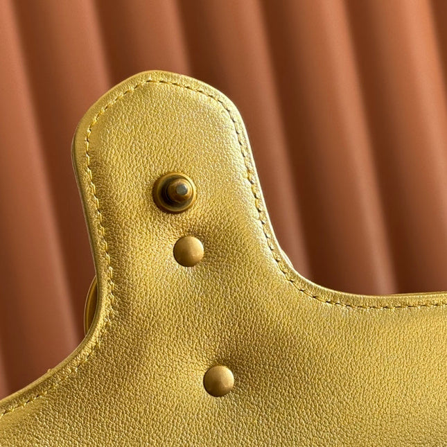 MARMONT MEDIUM SHOUDER BAG 26 IN YELLOW GLOSSY CALFSKIN