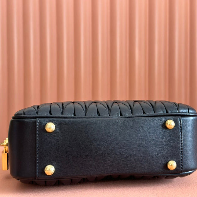 ARCADIE MATELASSÉ BAG 24 IN BLACK LAMBSKIN GOLD HARDWARE