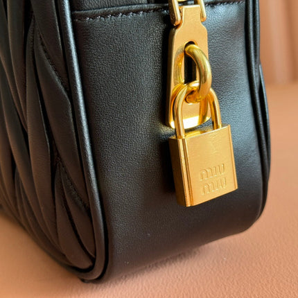 ARCADIE MATELASSÉ BAG 24 IN BLACK LAMBSKIN GOLD HARDWARE