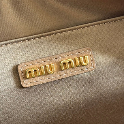 ARCADIE MATELASSÉ BAG 19 IN BROWN LAMBSKIN GOLD HARDWARE