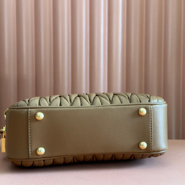 ARCADIE MATELASSÉ BAG 24 IN BROWN LAMBSKIN GOLD HARDWARE