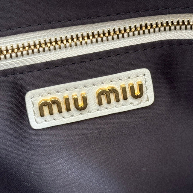 ARCADIE MATELASSÉ BAG 24 IN WHITE LAMBSKIN GOLD HARDWARE