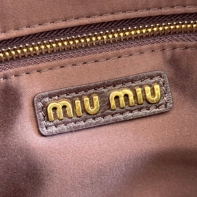 ARCADIE MATELASSÉ BAG 24 IN CHESTNUT BROWN LAMBSKIN GOLD HARDWARE