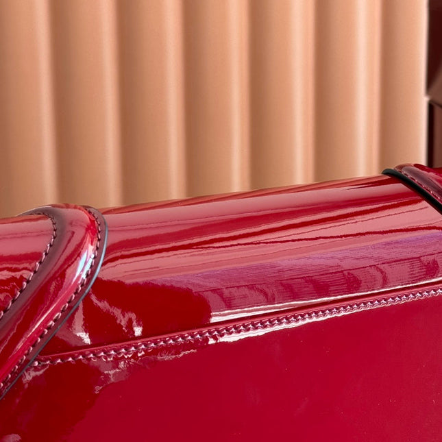 LARGE BLONDIE SHOULDER BAG 29.5 IN RED PATENT CALFSKIN