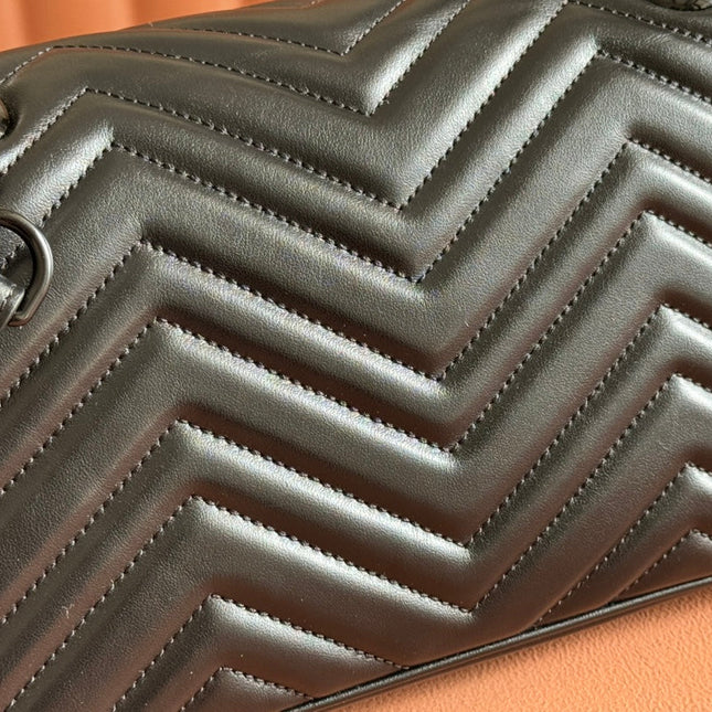 MARMONT SHOULDER BAG 26 IN BLACK CALFSKIN BLACK CHAIN