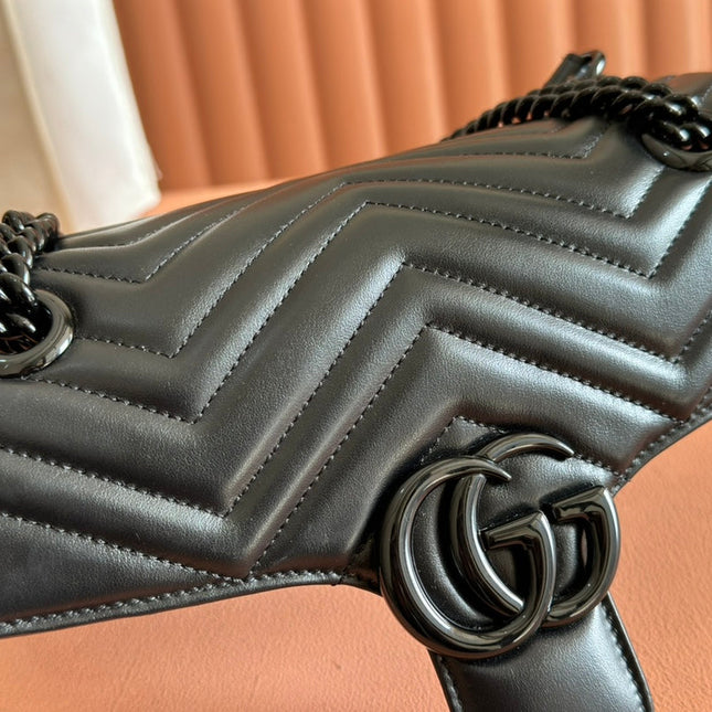 MARMONT SHOULDER BAG 26 IN BLACK CALFSKIN BLACK CHAIN