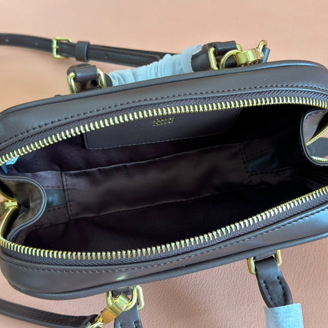 ARCADIE BAG 19 IN TAMARIND BROWN SHINY CALFSKIN