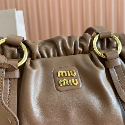 JOIE HAND BAG 32 IN BRUNETTE BROWN SHINY LAMBSKIN