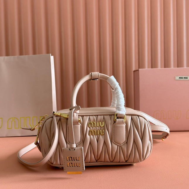 ARCADIE MATELASSÉ BAG 22 IN MISCHKA BEIGE LAMBSKIN