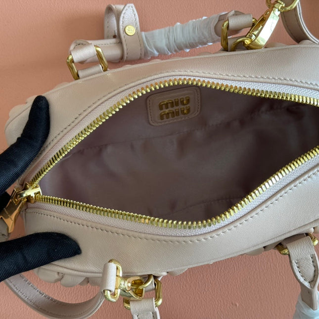 ARCADIE MATELASSÉ BAG 22 IN MISCHKA BEIGE LAMBSKIN