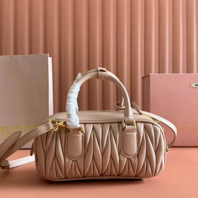 ARCADIE MATELASSÉ BAG 22 IN MISCHKA BEIGE LAMBSKIN