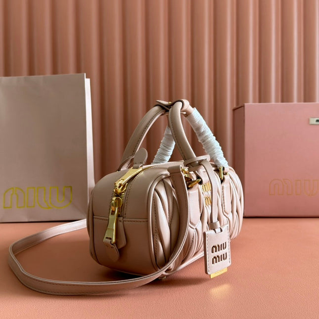 ARCADIE MATELASSÉ BAG 22 IN MISCHKA BEIGE LAMBSKIN