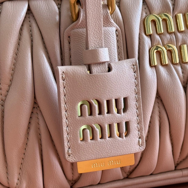 ARCADIE MATELASSÉ BAG 22 IN MISCHKA BEIGE LAMBSKIN