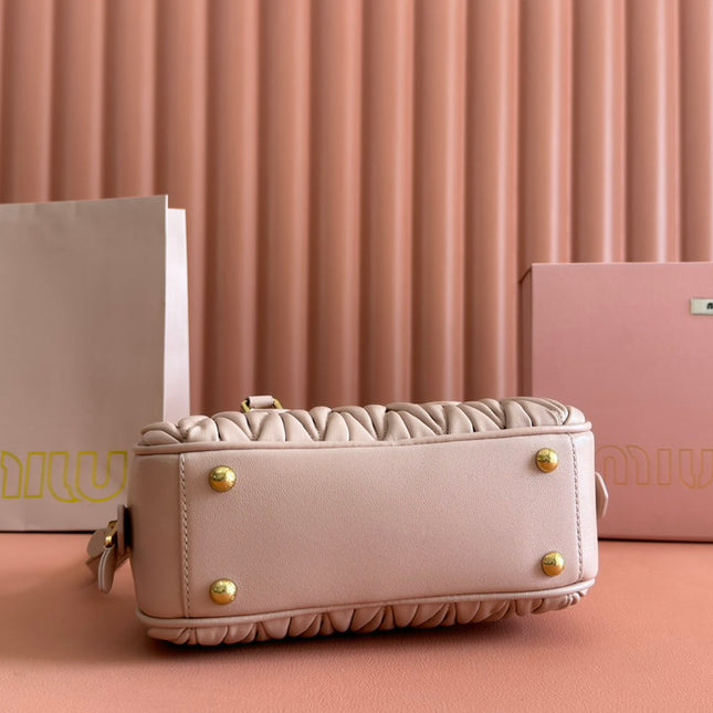 ARCADIE MATELASSÉ BAG 22 IN MISCHKA BEIGE LAMBSKIN