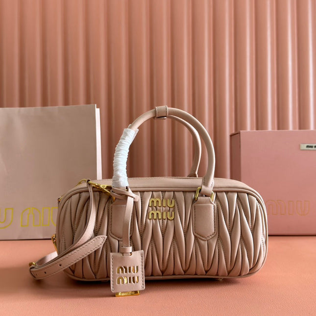 ARCADIE MATELASSÉ BAG 27 IN MISCHKA BEIGE LAMBSKIN