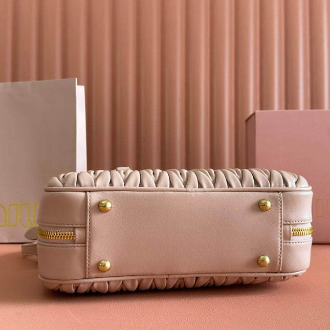 ARCADIE MATELASSÉ BAG 27 IN MISCHKA BEIGE LAMBSKIN