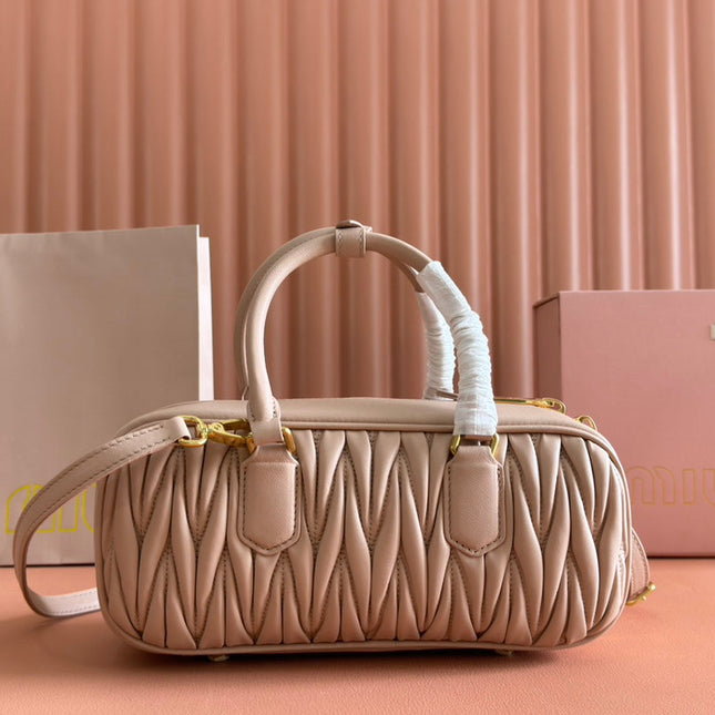 ARCADIE MATELASSÉ BAG 27 IN MISCHKA BEIGE LAMBSKIN