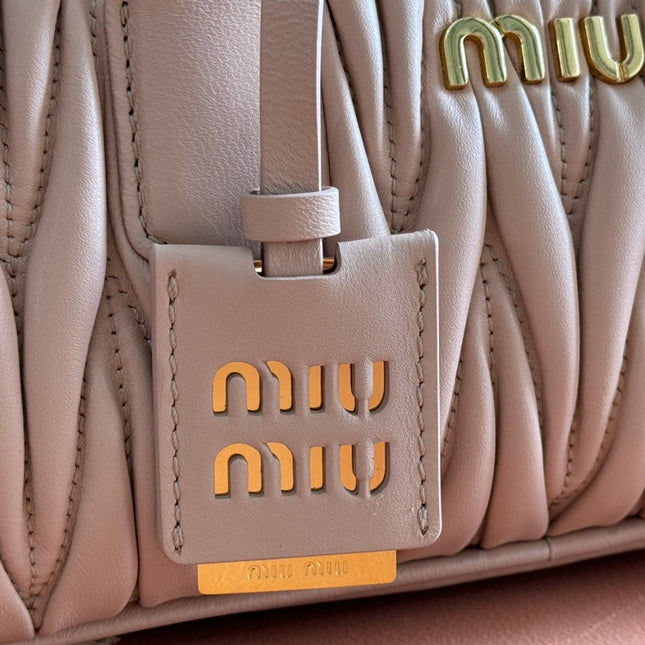 ARCADIE MATELASSÉ BAG 27 IN MISCHKA BEIGE LAMBSKIN