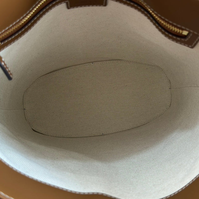 73 MEDIUM BUCKET BAG 27.5 IN BROWN SMOOTH CALFSKIN