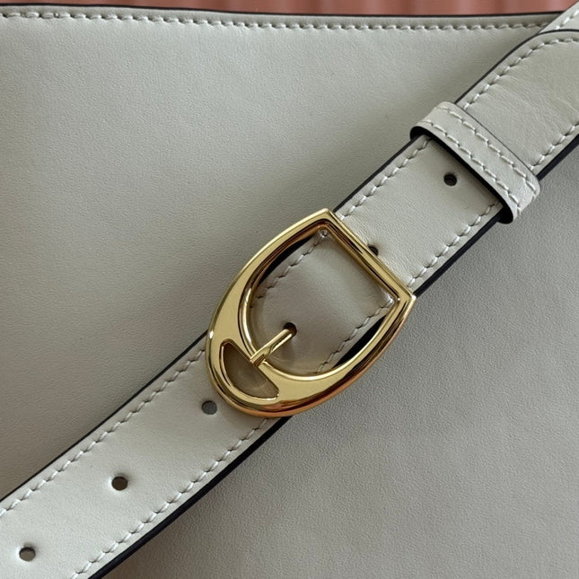 73 MEDIUM BUCKET BAG 27.5 IN OFF WHITE SMOOTH CALFSKIN