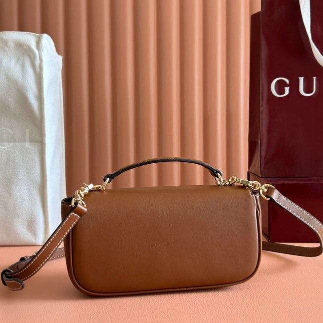 SMALL HORSEBIT 1955 SHOULDER BAG 22.6 IN BROWN CALFSKIN
