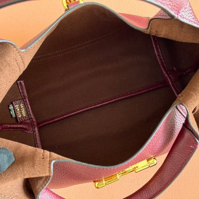 MEDIUM SOFTBIT MAXI SHOULDER BAG 27.5 IN ROSSO ANCORA RED GRAINY LAMBSKIN