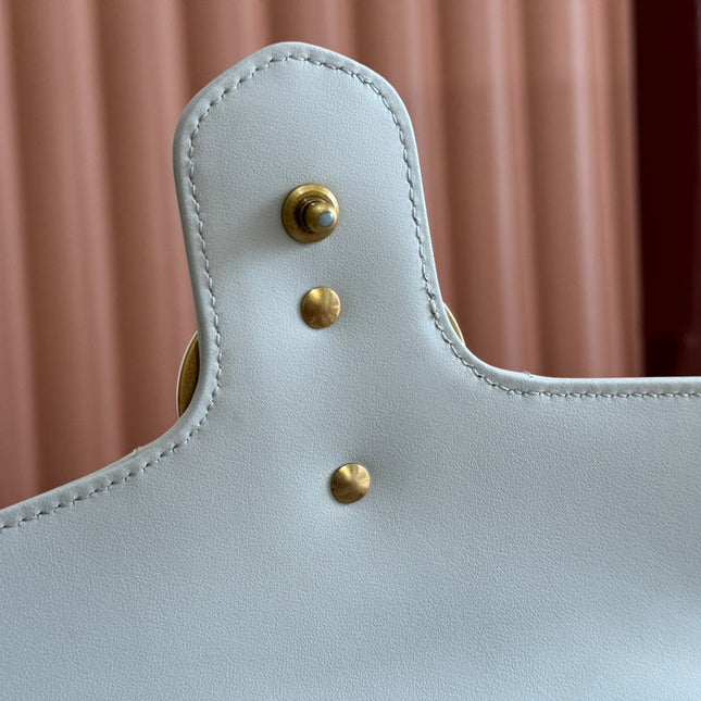 GG MARMONT MATELASSÉ LARGE 26 BAG WHITE CALFSKIN