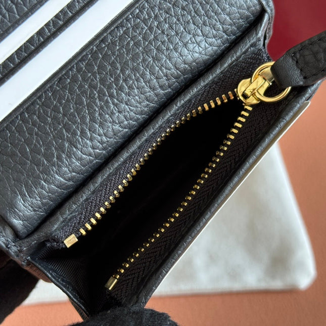 EMBLEM MINI WALLET 11 IN BLACK GG GRAINY CALFSKIN