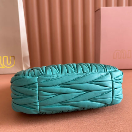 WANDER MATELASSÉ HANDBAG 23 IN LAGOON BLUE LAMBSKIN