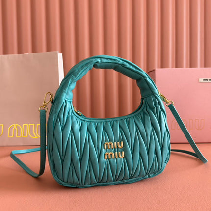 WANDER MATELASSÉ HANDBAG 23 IN LAGOON BLUE LAMBSKIN