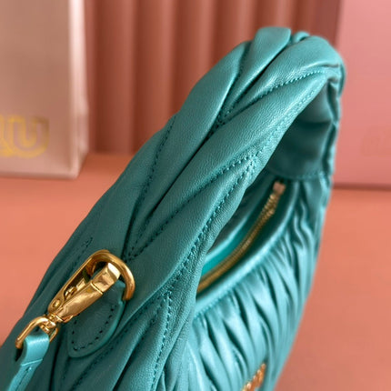 WANDER MATELASSÉ HANDBAG 23 IN LAGOON BLUE LAMBSKIN