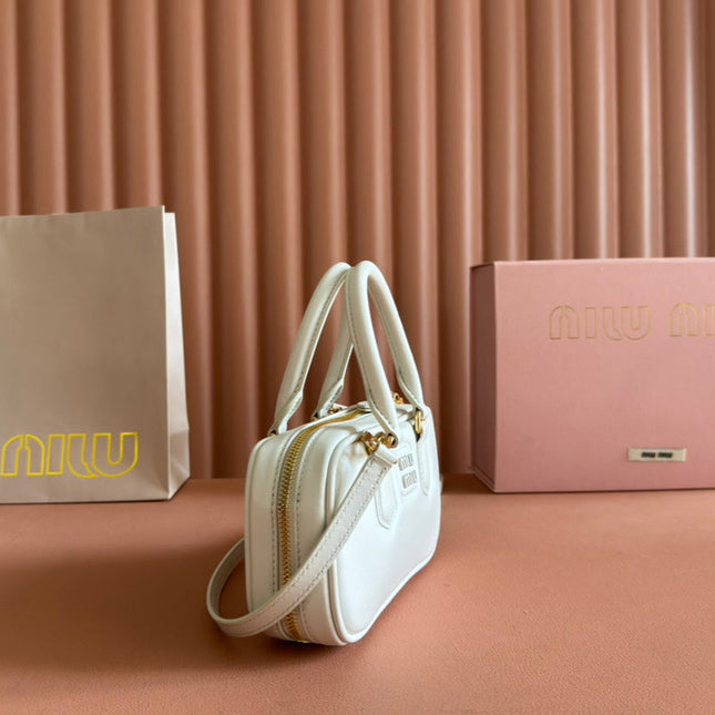 ARCADIE BAG 19 WHITE IN CALFSKIN GOLD HARDWARE