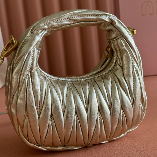 WANDER MATELASSÉ NAPPA MINI BAG 18 IN GOLDEN LAMBSKIN