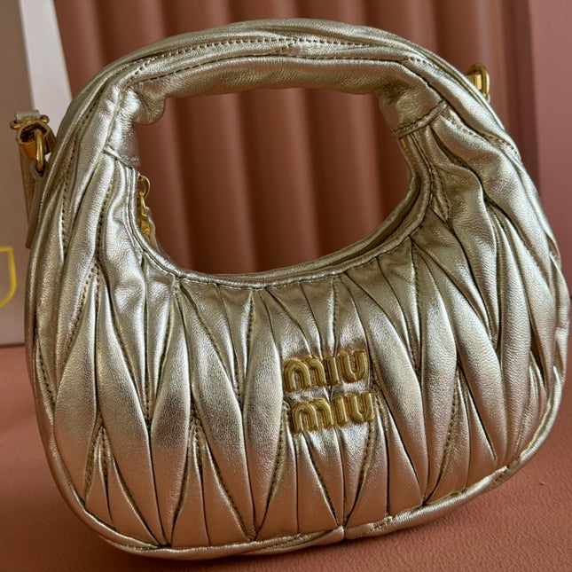 WANDER MATELASSÉ NAPPA MINI BAG 18 IN GOLDEN LAMBSKIN