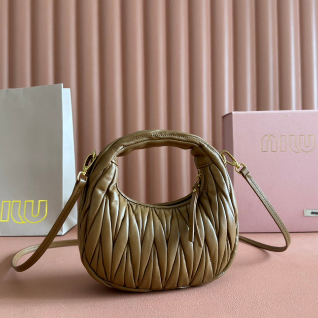 WANDER MATELASSÉ NAPPA MINI BAG 18 IN DARK BROWN LAMBSKIN