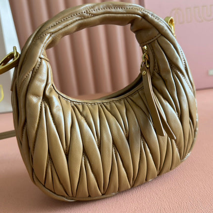 WANDER MATELASSÉ NAPPA MINI BAG 18 IN DARK BROWN LAMBSKIN
