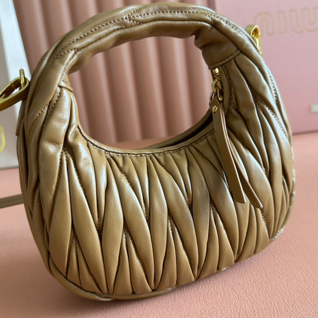 WANDER MATELASSÉ NAPPA MINI BAG 18 IN DARK BROWN LAMBSKIN