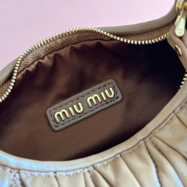 WANDER MATELASSÉ NAPPA MINI BAG 18 IN DARK BROWN LAMBSKIN