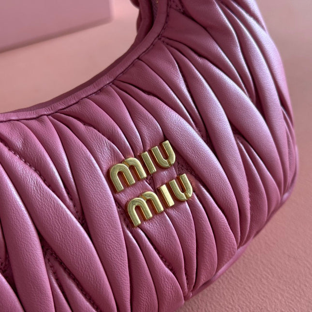 WANDER MATELASSÉ NAPPA MINI BAG 18 IN LIGHT PLUM LAMBSKIN