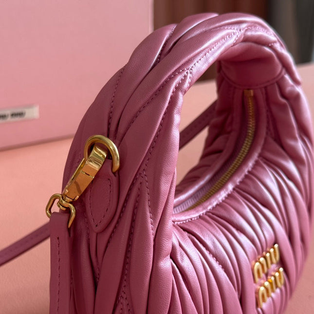 WANDER MATELASSÉ NAPPA MINI BAG 18 IN LIGHT PLUM LAMBSKIN
