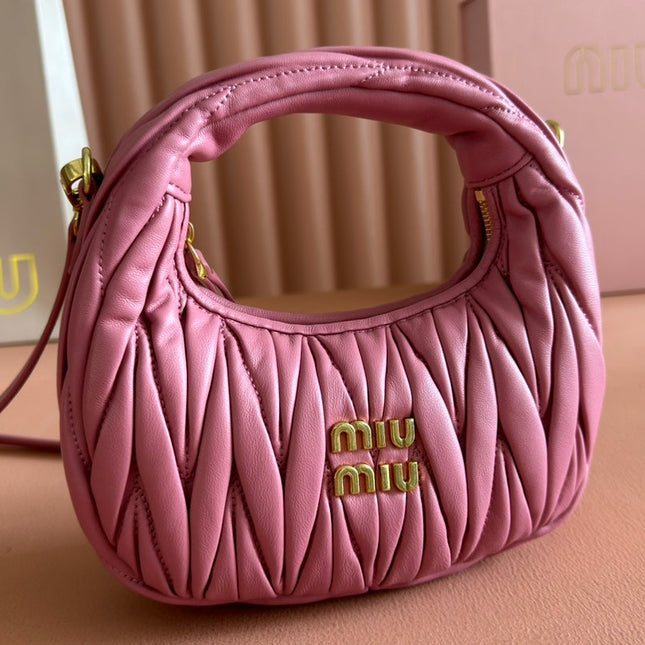 WANDER MATELASSÉ NAPPA MINI BAG 18 IN LIGHT PLUM LAMBSKIN