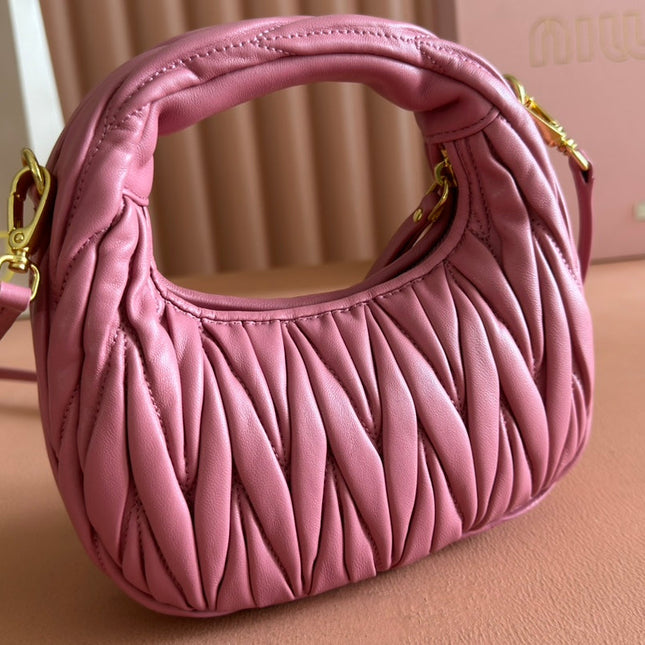 WANDER MATELASSÉ NAPPA MINI BAG 18 IN LIGHT PLUM LAMBSKIN