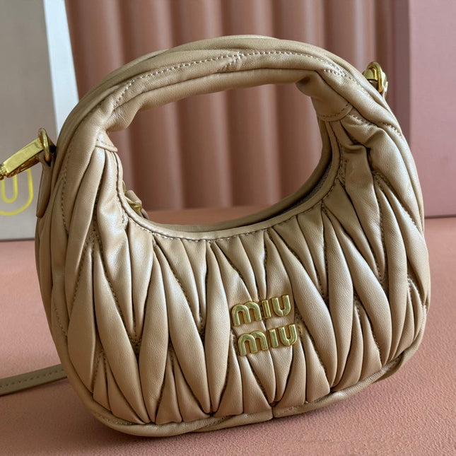 WANDER MATELASSÉ NAPPA MINI BAG 18 IN CARAMEL LAMBSKIN