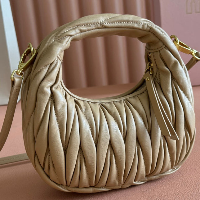 WANDER MATELASSÉ NAPPA MINI BAG 18 IN CARAMEL LAMBSKIN