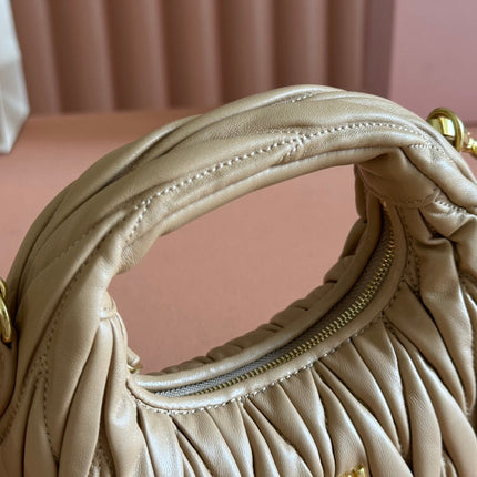 WANDER MATELASSÉ NAPPA MINI BAG 18 IN CARAMEL LAMBSKIN