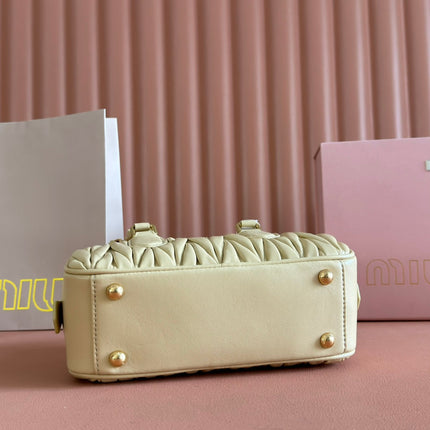 ARCADIE MATELASSÉ BAG 22 BEIGE IN CALFSKIN
