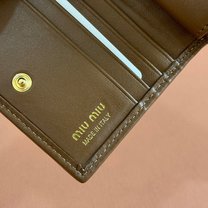 SMALL MATELASSÉ NAPPA LEATHER WALLET CARAMEL