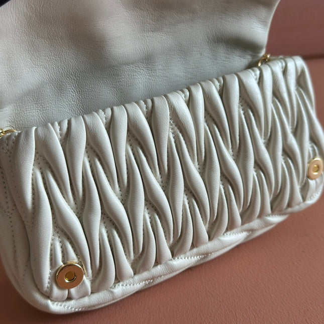 MATELASSÉ NAPPA LEATHER MINI BAG 18 WHITE